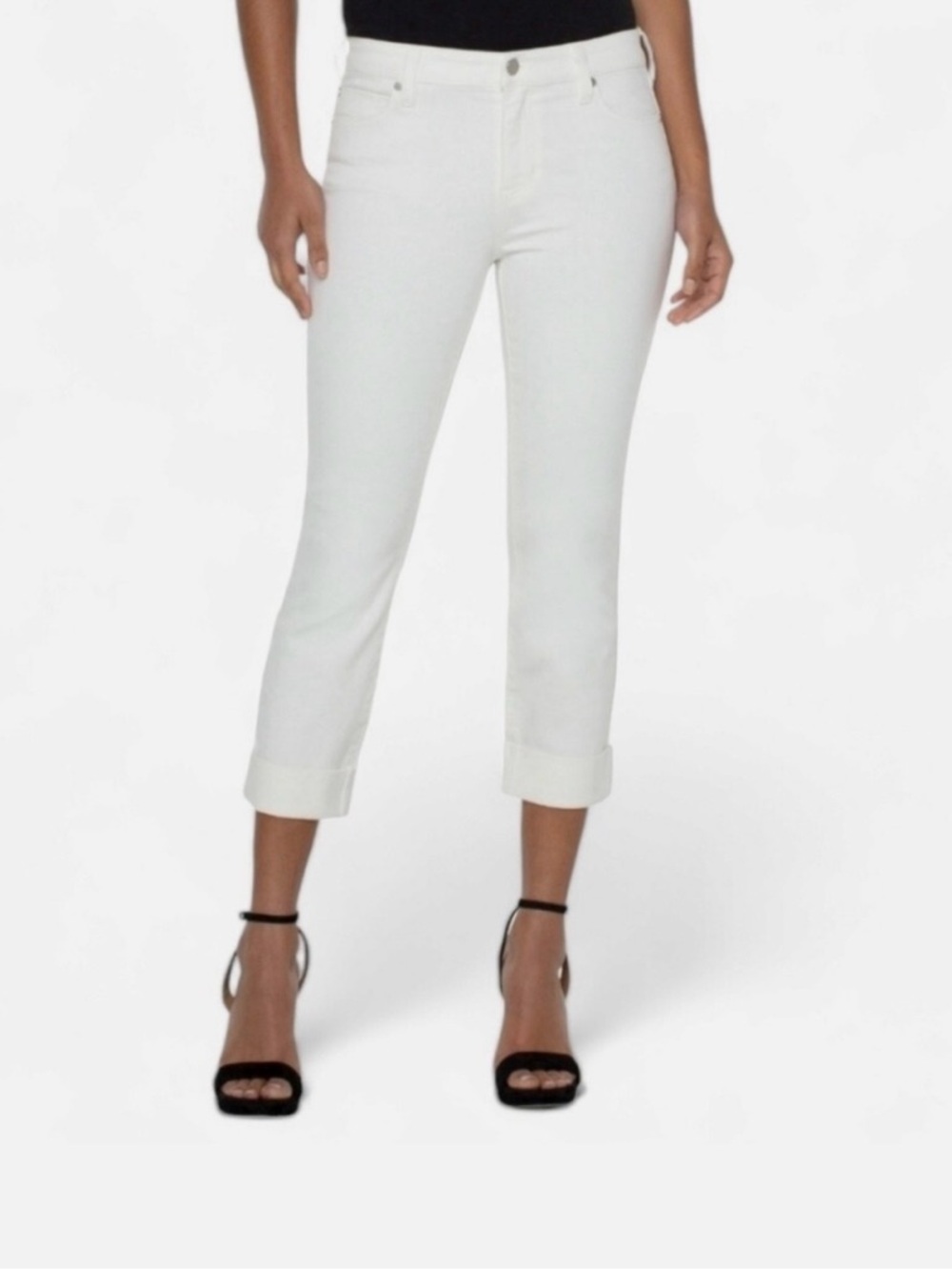 Liverpool ‘The Crop’ Jeans with Cuffed Hem, Petite